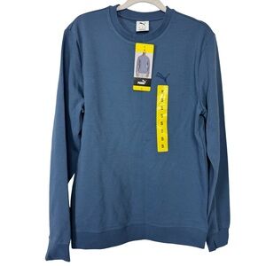 Puma Long Sleeve Textured Crew Pullover Sweatshirt Blue Men’s Size Small